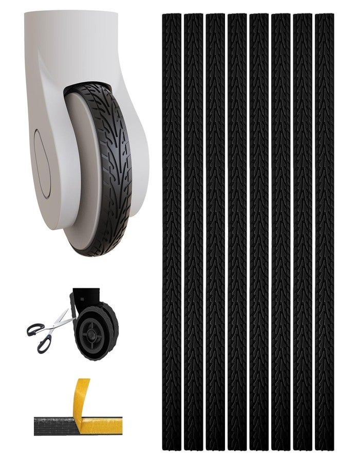 DINTSTYLE 8Pcs Luggage Wheel Covers, Suitcases Wheel Covers, Silicone Luggage Protector, Durable, Mute and Shock Absorption, Waterproof (Black P) - Image 1